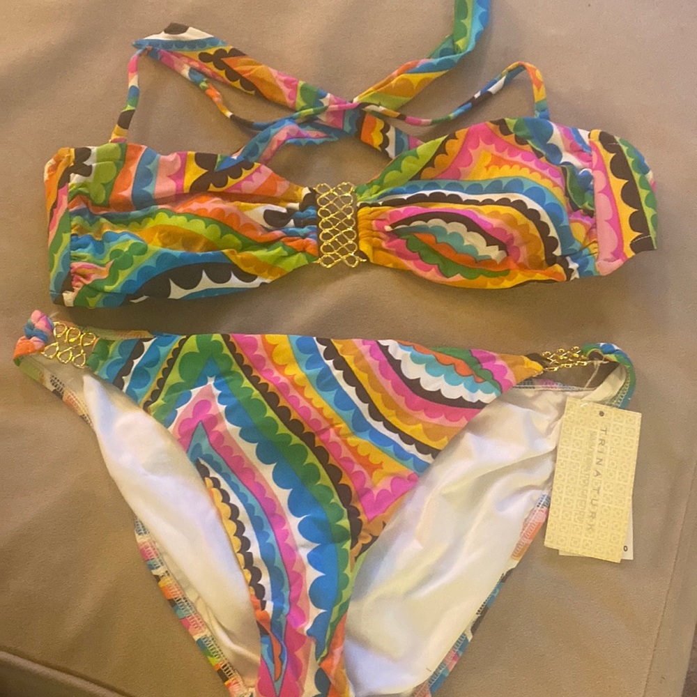 Trina Turk 2 piece swim suit.   Size medium. NWT